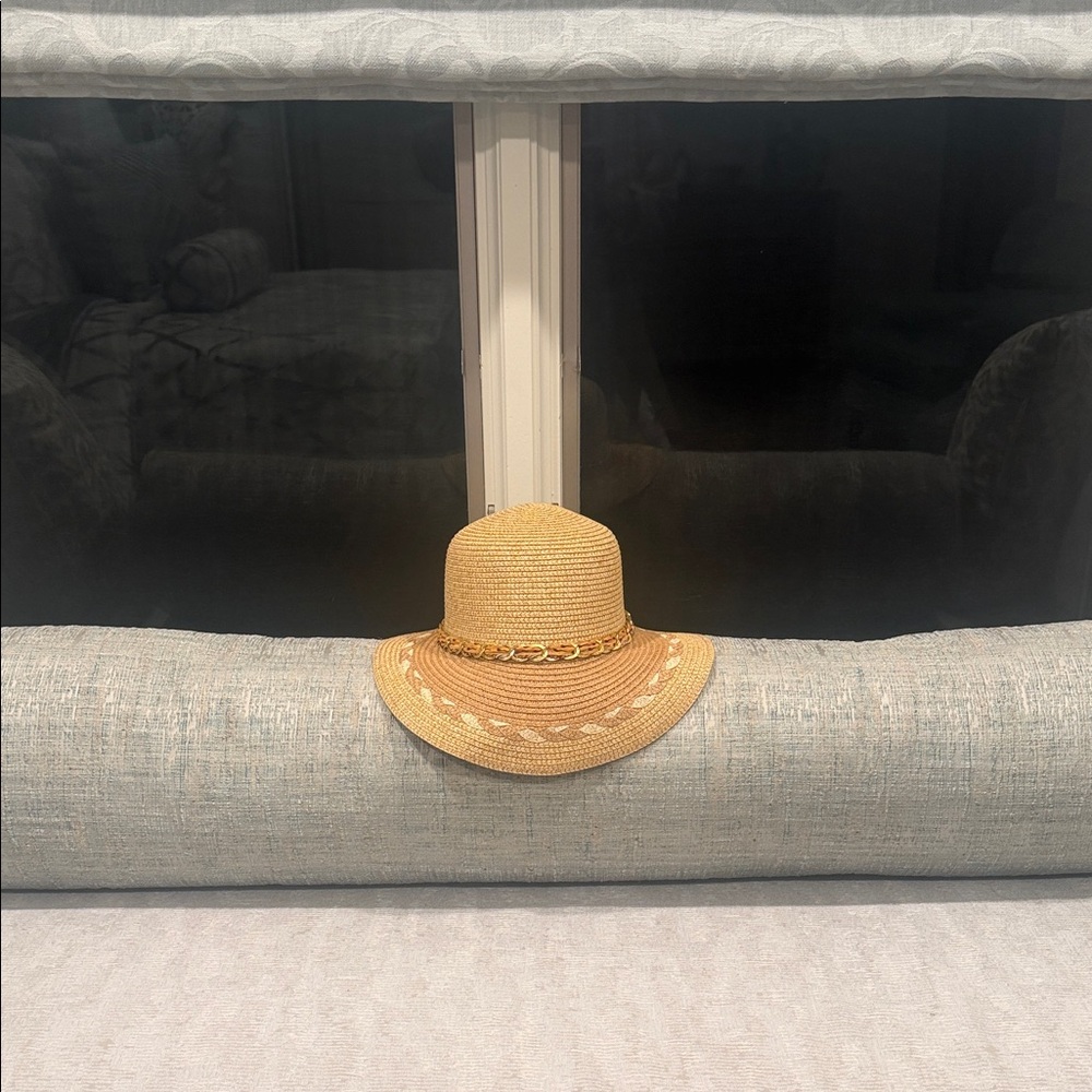 Straw Hat with Scarf Braided Band
